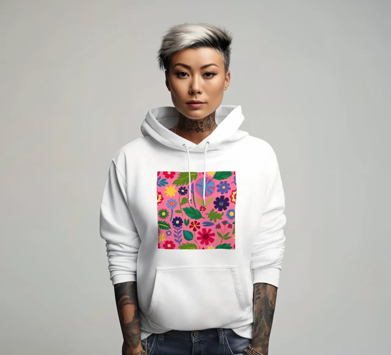 Modello di fiore gioioso felpa con cappuccio da Lyra Glaze