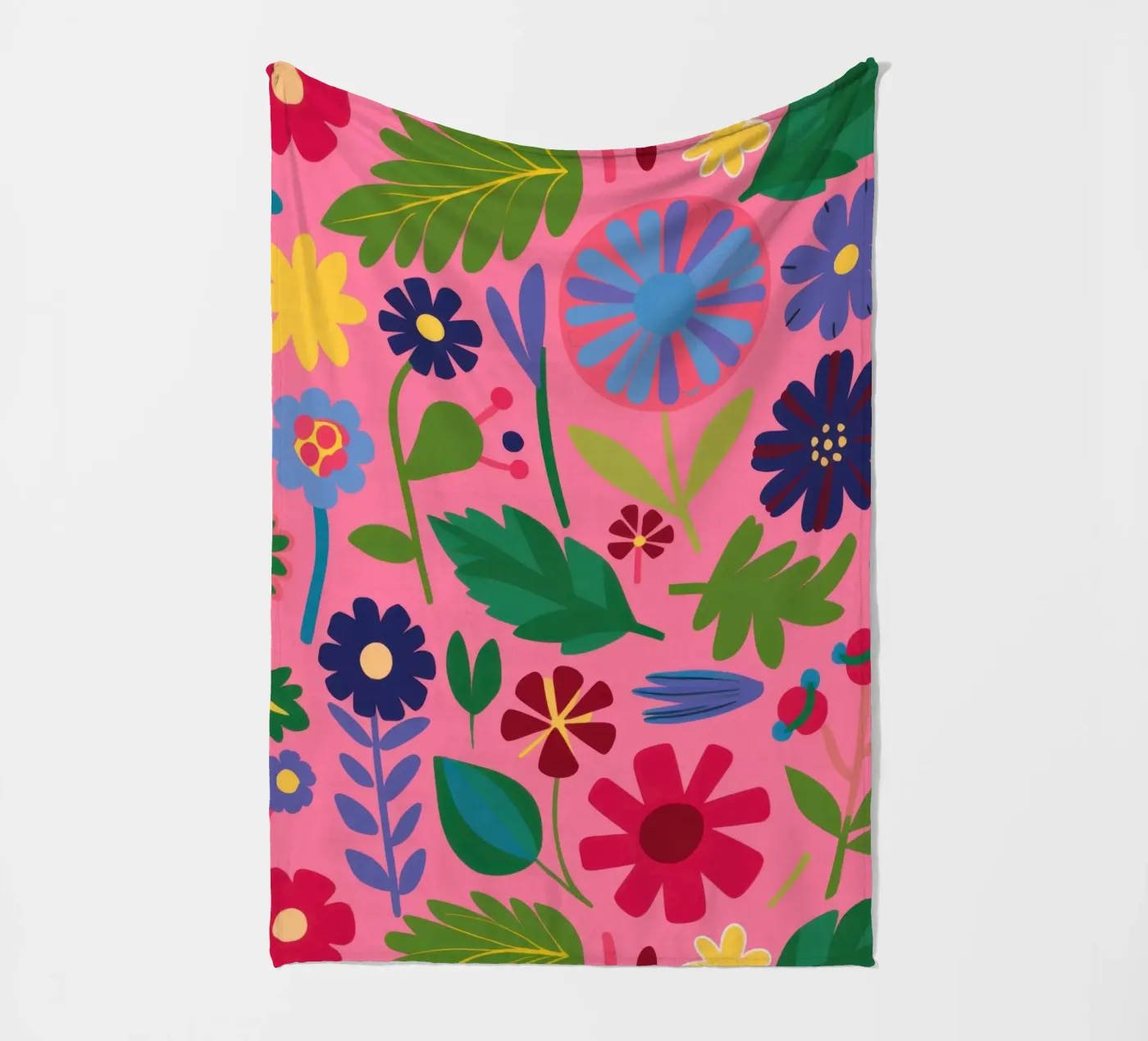 Joyful Flower Pattern fleece blanket by Lyra Glaze