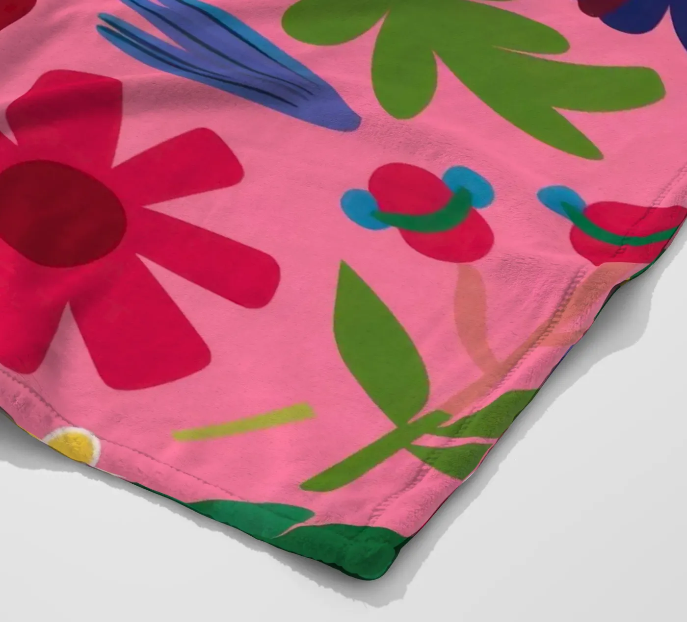 Joyful Flower Pattern fleece blanket by Lyra Glaze