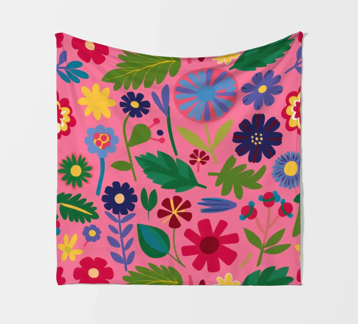 Joyful Flower Pattern fleece blanket by Lyra Glaze