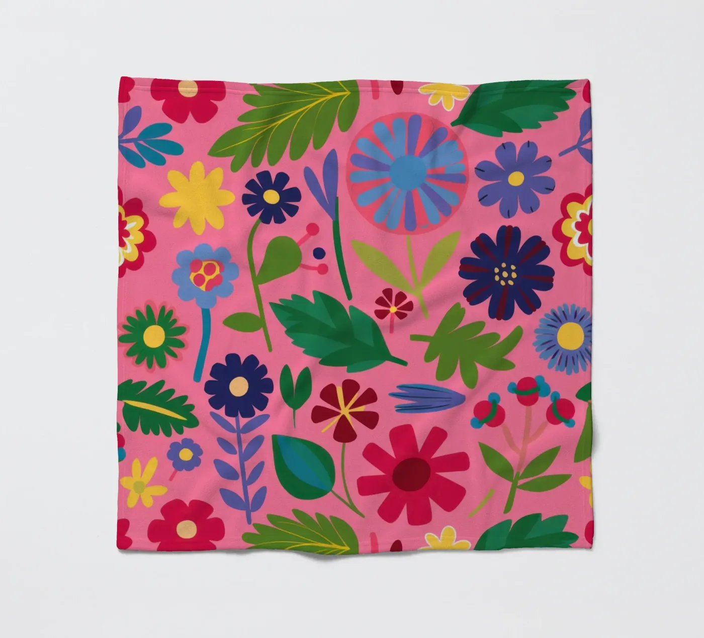 Joyful Flower Pattern fleece blanket by Lyra Glaze