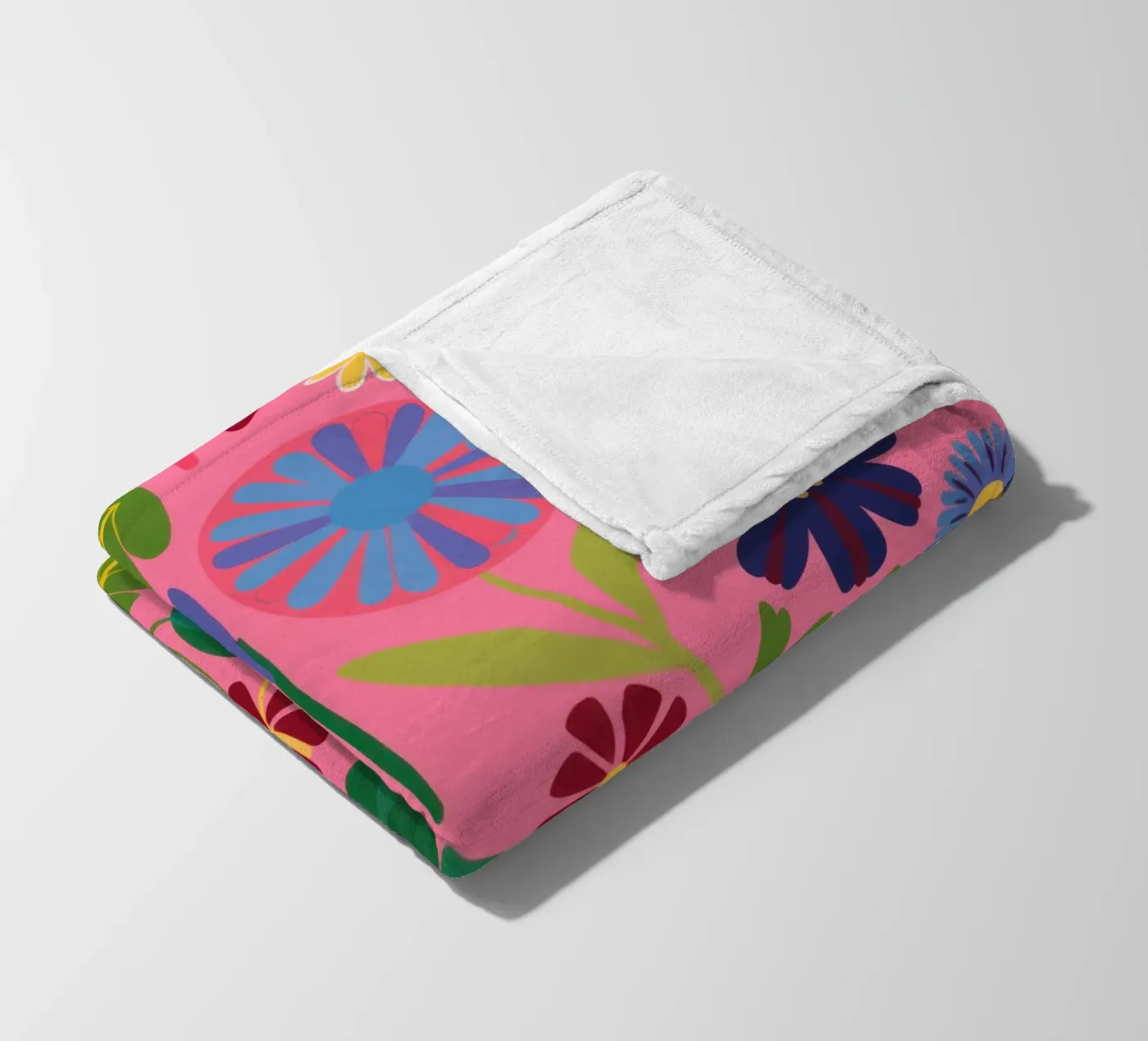 Joyful Flower Pattern fleece blanket by Lyra Glaze