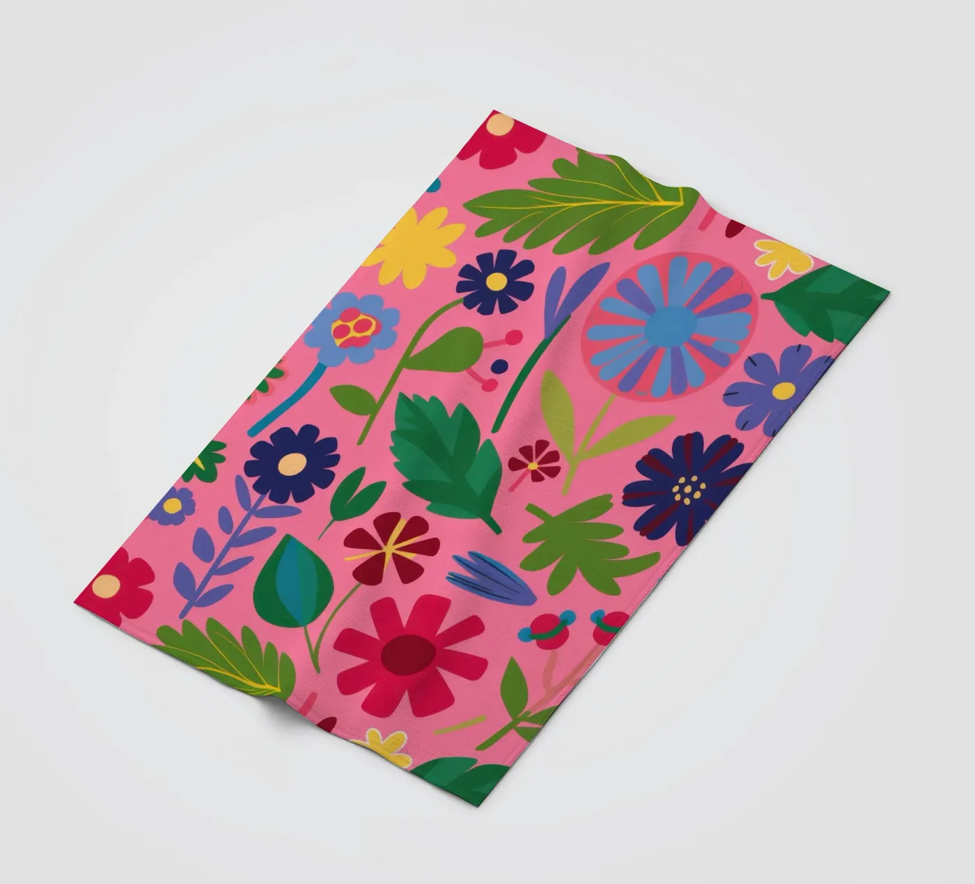 Joyful Flower Pattern fleece blanket by Lyra Glaze