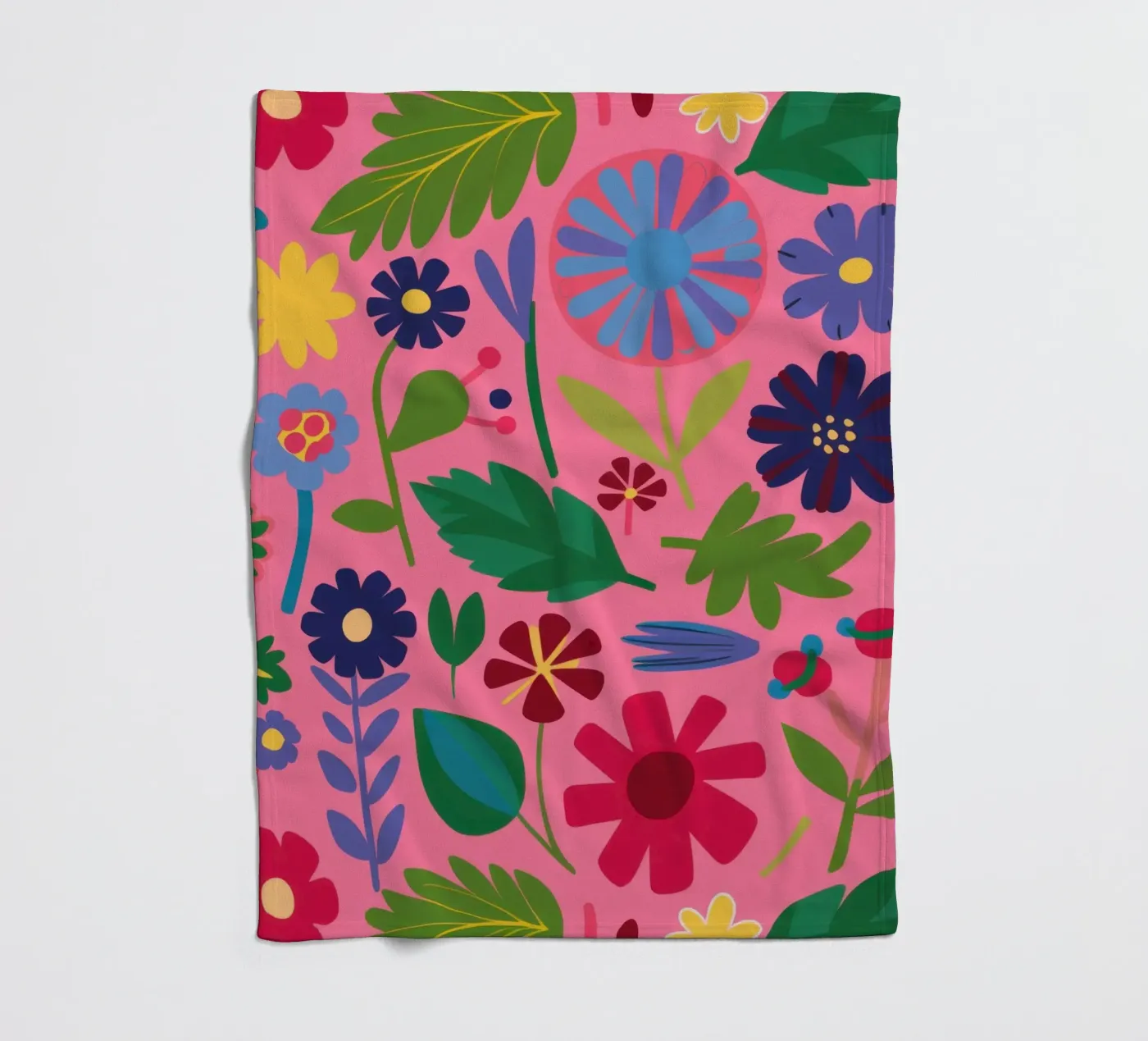Joyful Flower Pattern fleece blanket by Lyra Glaze