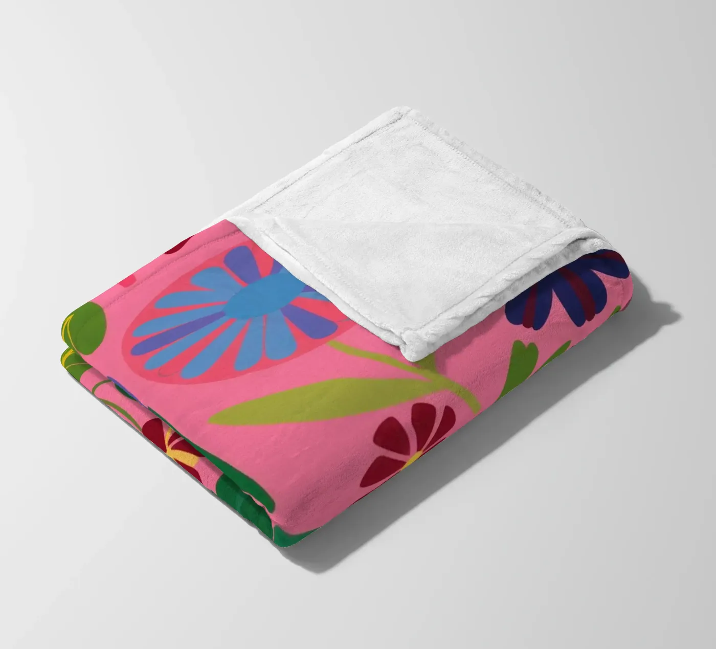 Joyful Flower Pattern fleece blanket by Lyra Glaze