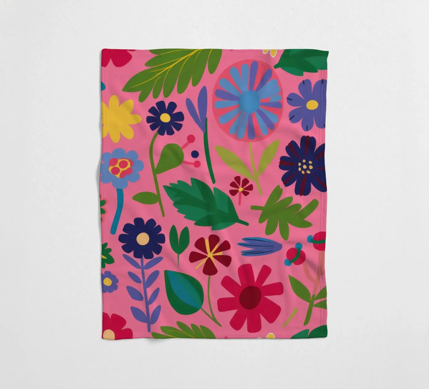 Joyful Flower Pattern fleece blanket by Lyra Glaze