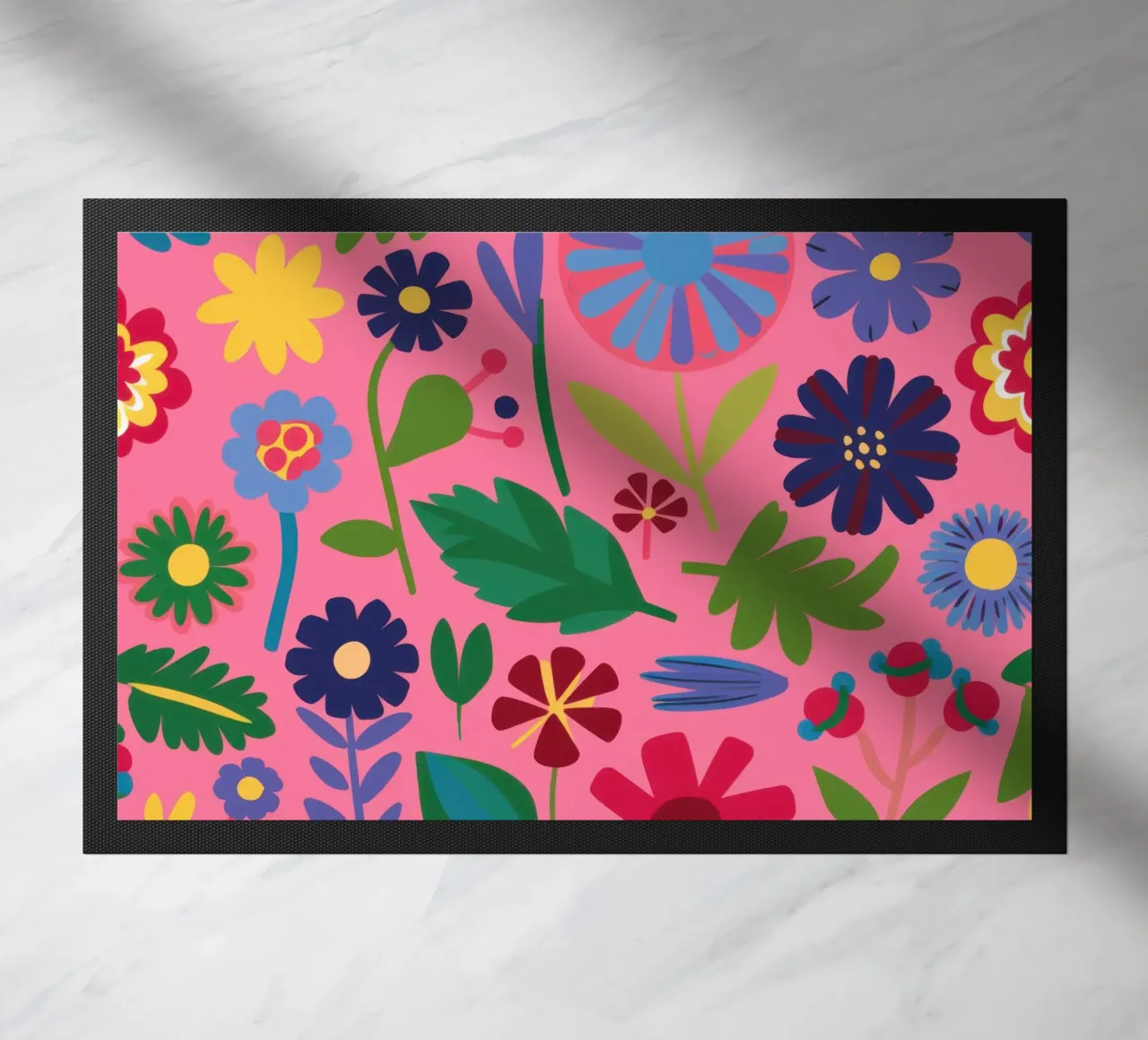 Joyful Flower Pattern doormat by Lyra Glaze