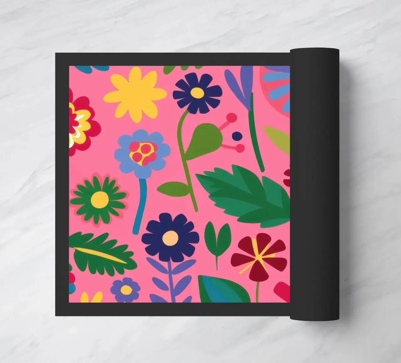 Joyful Flower Pattern doormat by Lyra Glaze