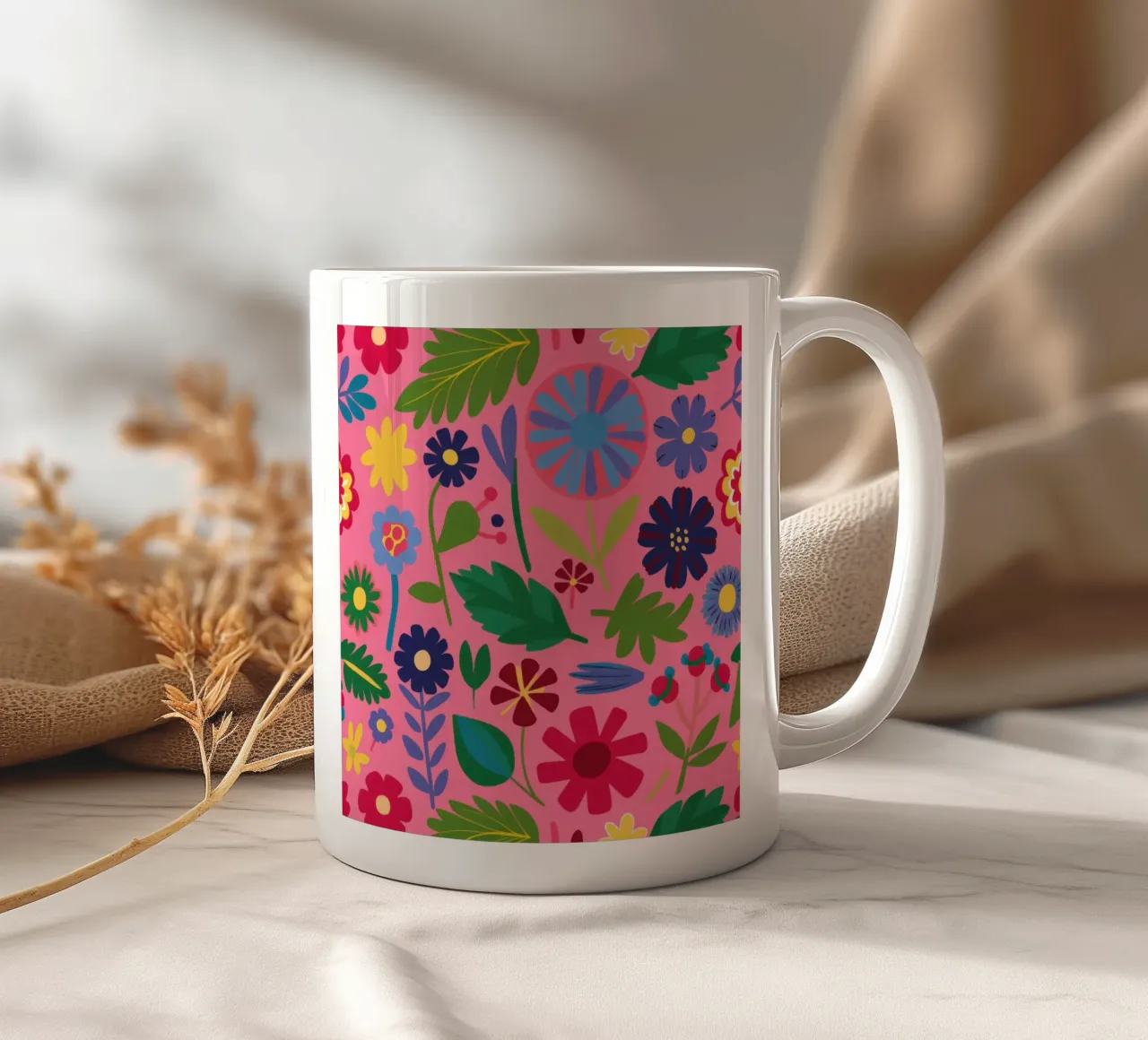 Modello di fiore gioioso tazza in ceramica da Lyra Glaze