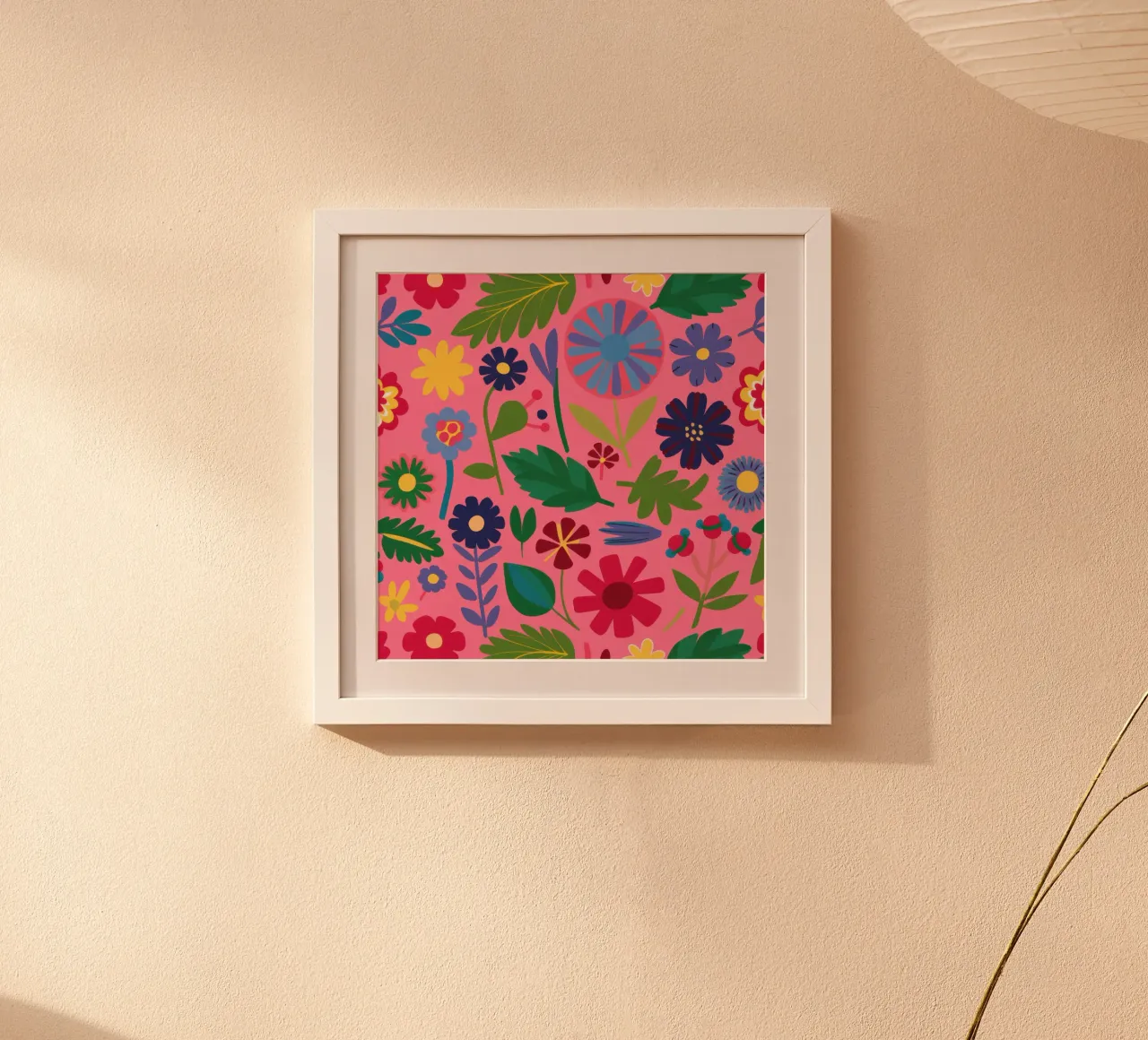Modello di fiore gioioso poster con telaio in alluminio da Lyra Glaze