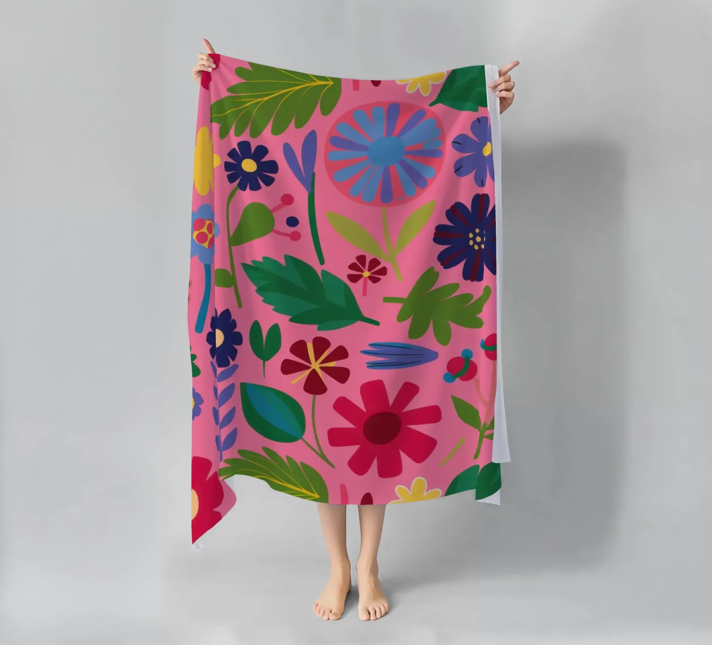 Joyful Flower Pattern strandhanddoek van Lyra Glaze