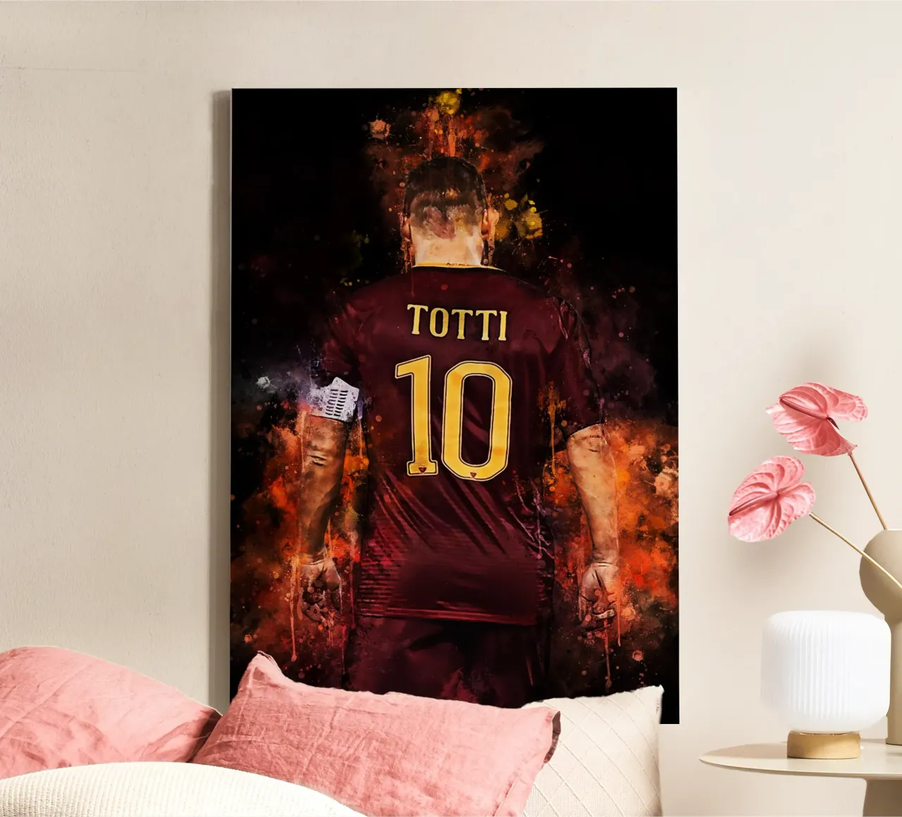 Francesco Totti canvas met Baklijst van MasterInkArt