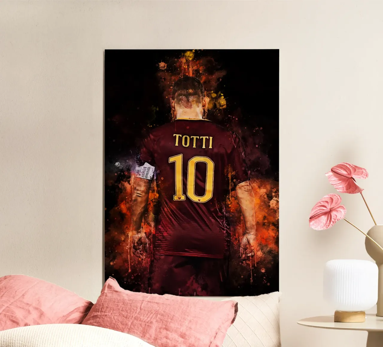 Francesco Totti poster con telaio in legno da MasterInkArt
