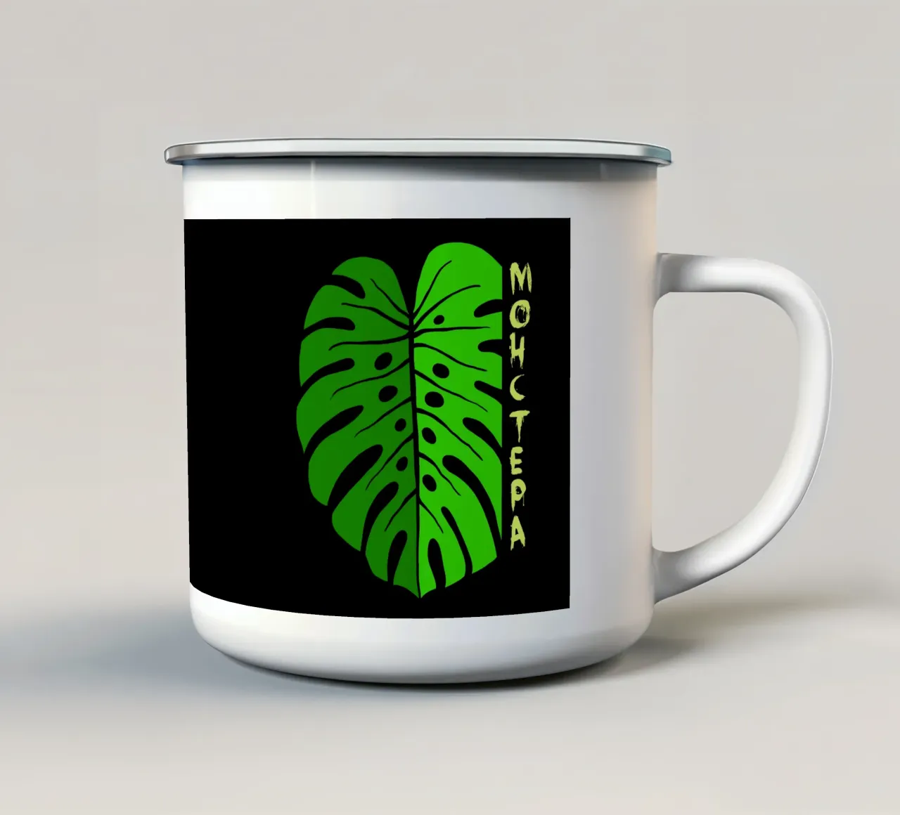 Monstera leaf tazza in smalto da TijanaArtStudio88