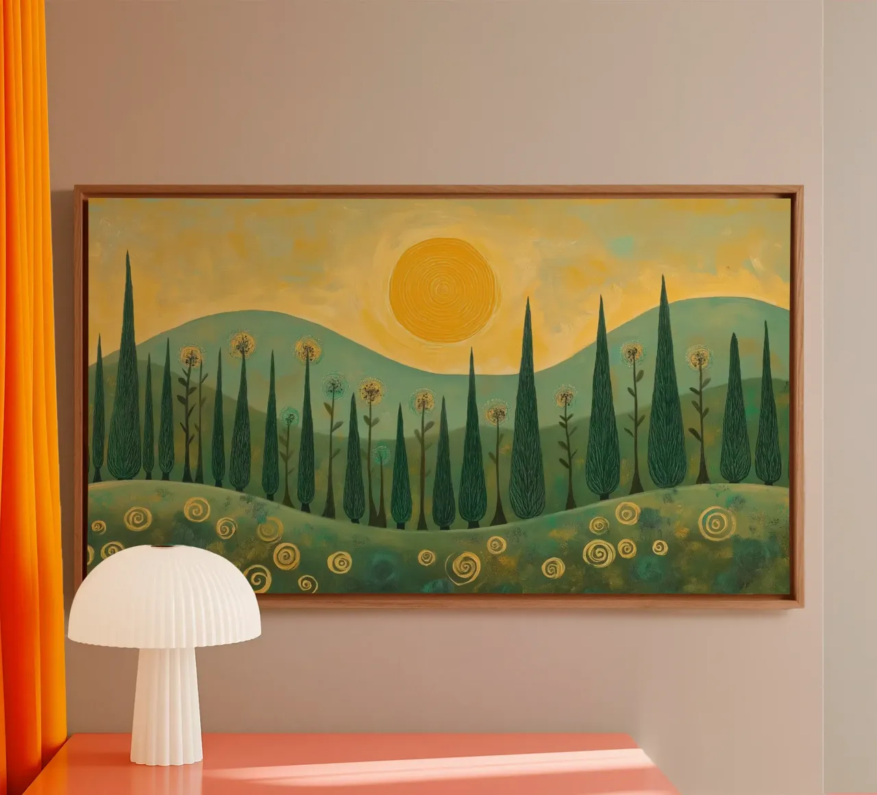 Foresta astratta tela con Cornice a cassetta da Imagine