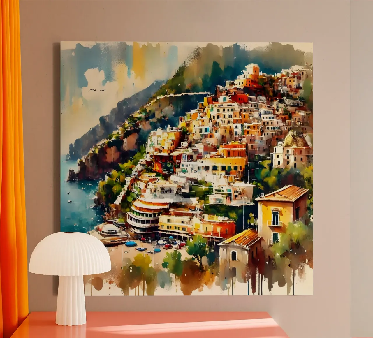 Dromerig Positano canvas met Baklijst van Travel with Chris