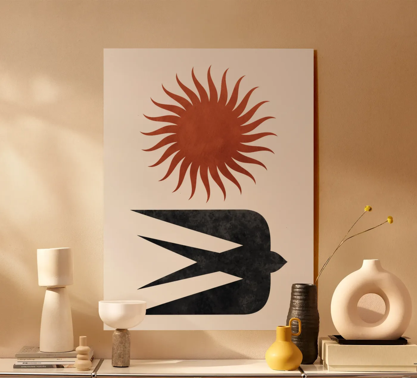 L'hirondelle et le soleil plexiglas de Mariel Toigo