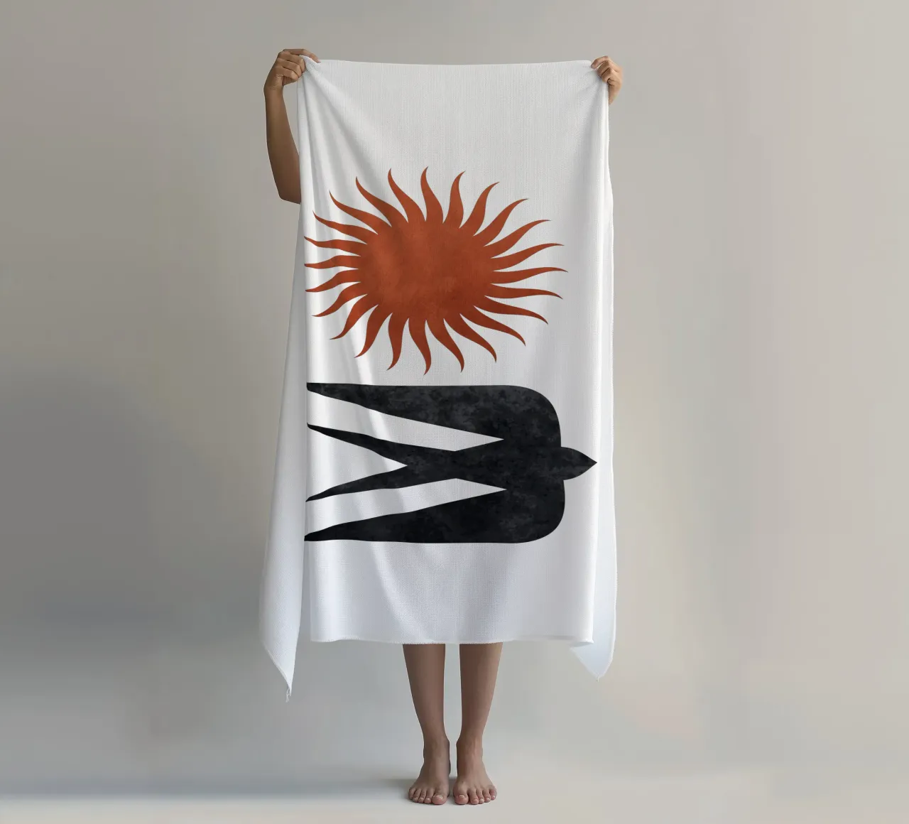 Rondine e Sole telo mare da Mariel Toigo