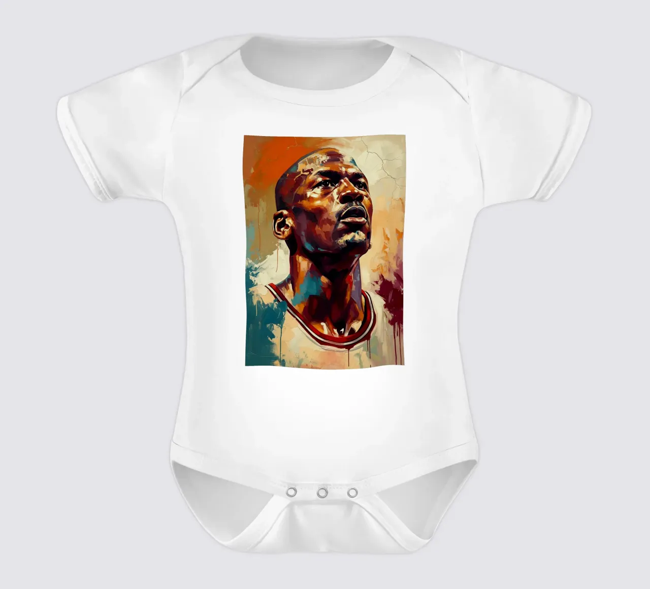 Michael Jordan abstracte kunst babyrompertje korte mouwen van Lembayung art