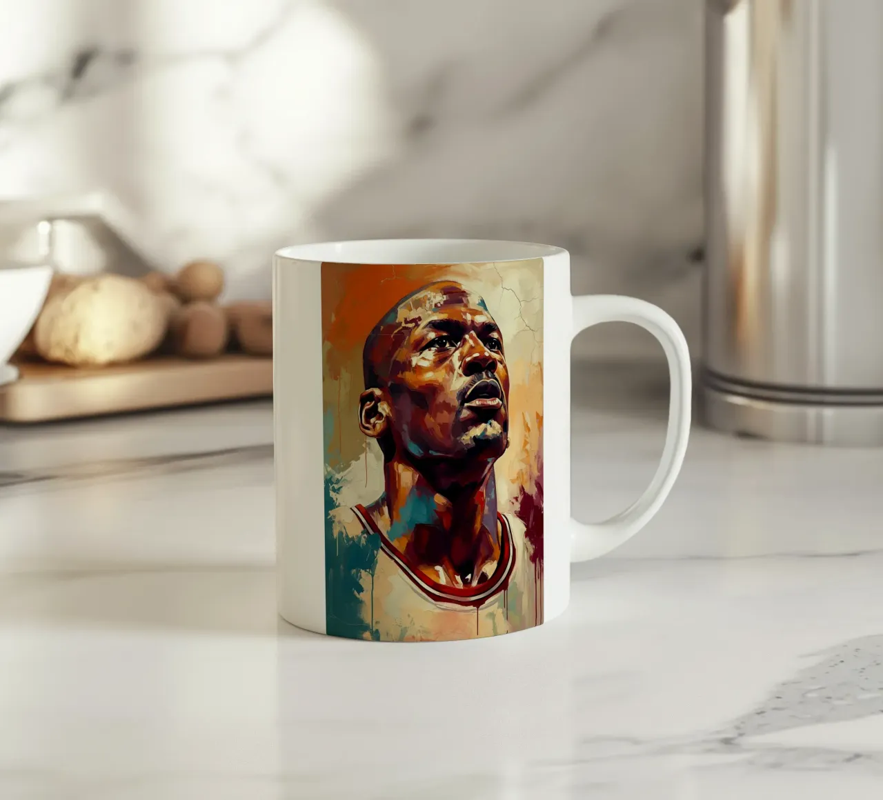 Michael Jordan abstracte kunst keramische mok van Lembayung art