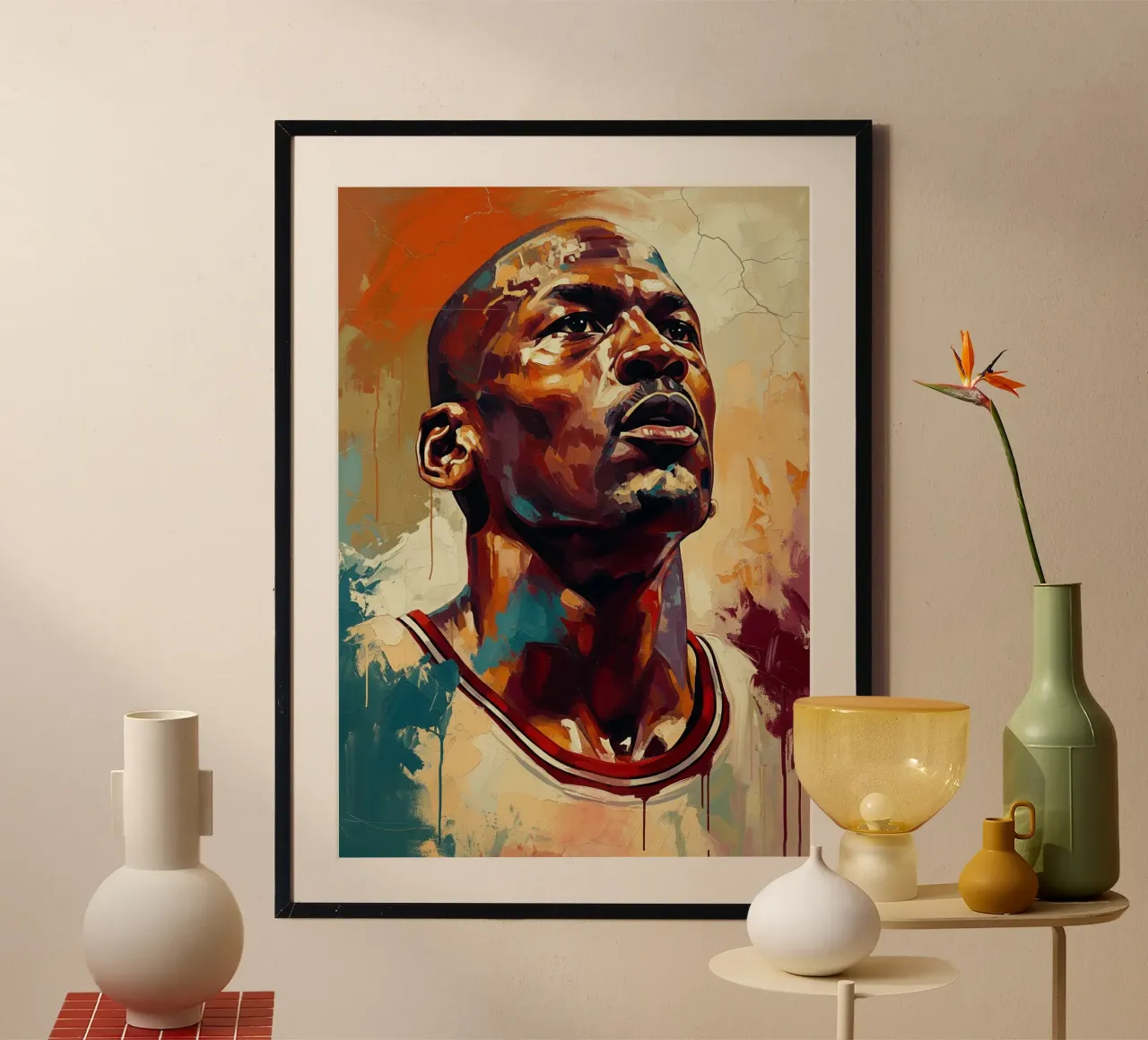 Michael Jordan abstracte kunst poster met aluminium frame van Lembayung art