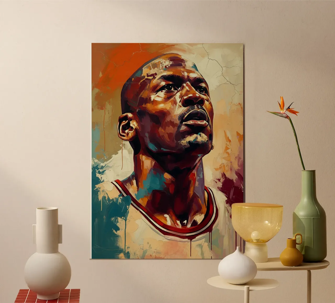 Michael Jordan abstracte kunst poster met aluminium frame van Lembayung art