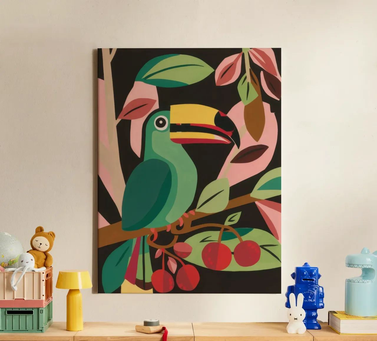 Toucan dans la jungle toile avec Caisse américaine de Lyra Glaze