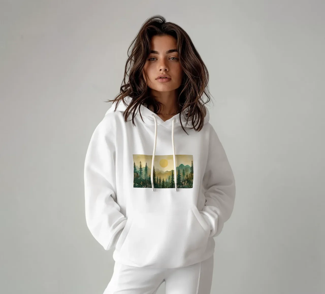 Foresta astratta felpa con cappuccio da Imagine