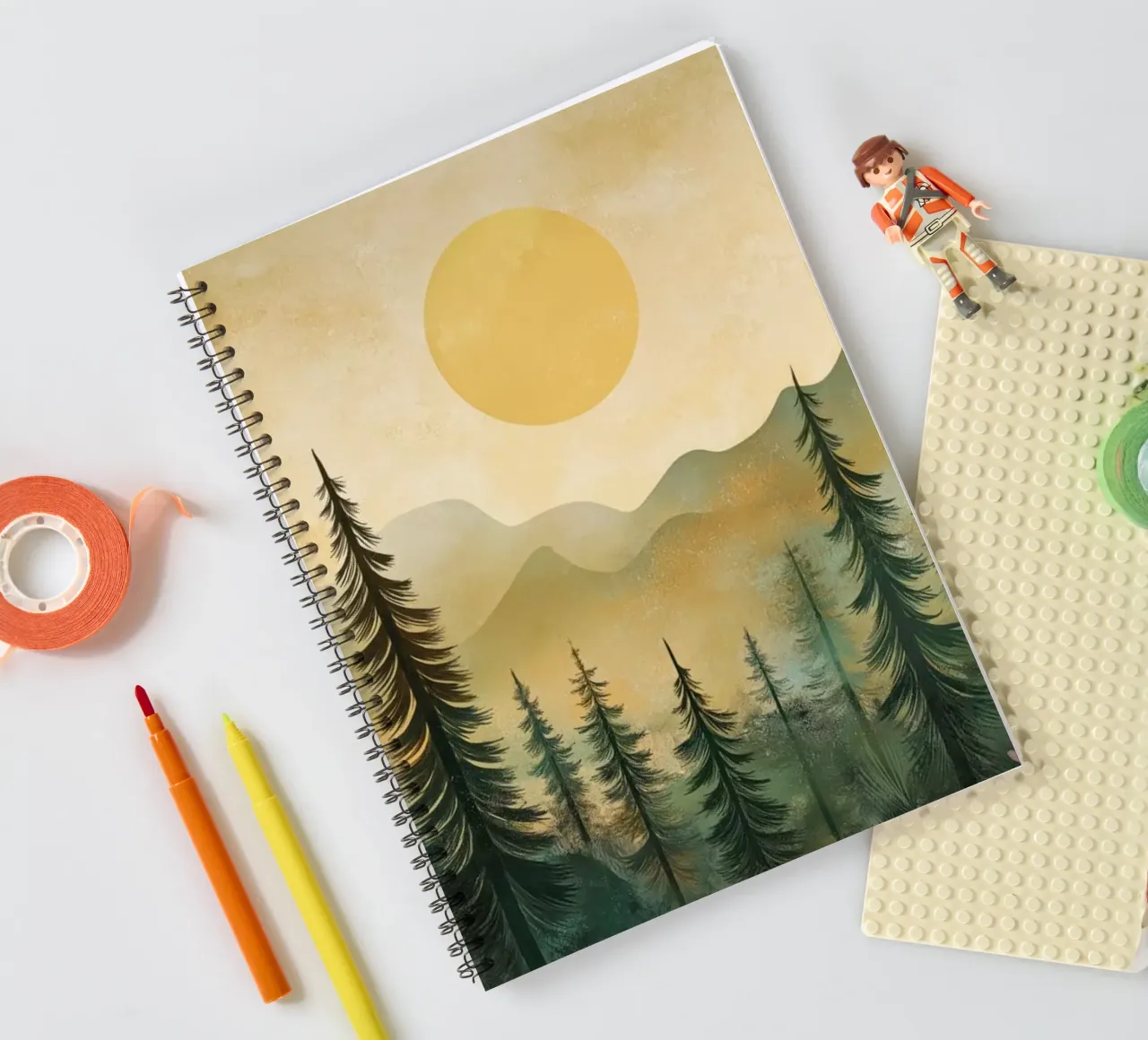 Abstract forest spiral notebook by Imagine
