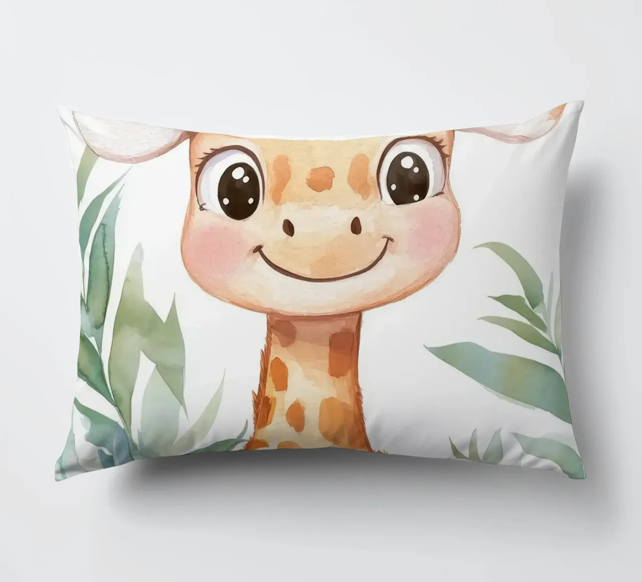 giraffa foglie fogliame sorridente cartone animato cuscino da Thomas Weber