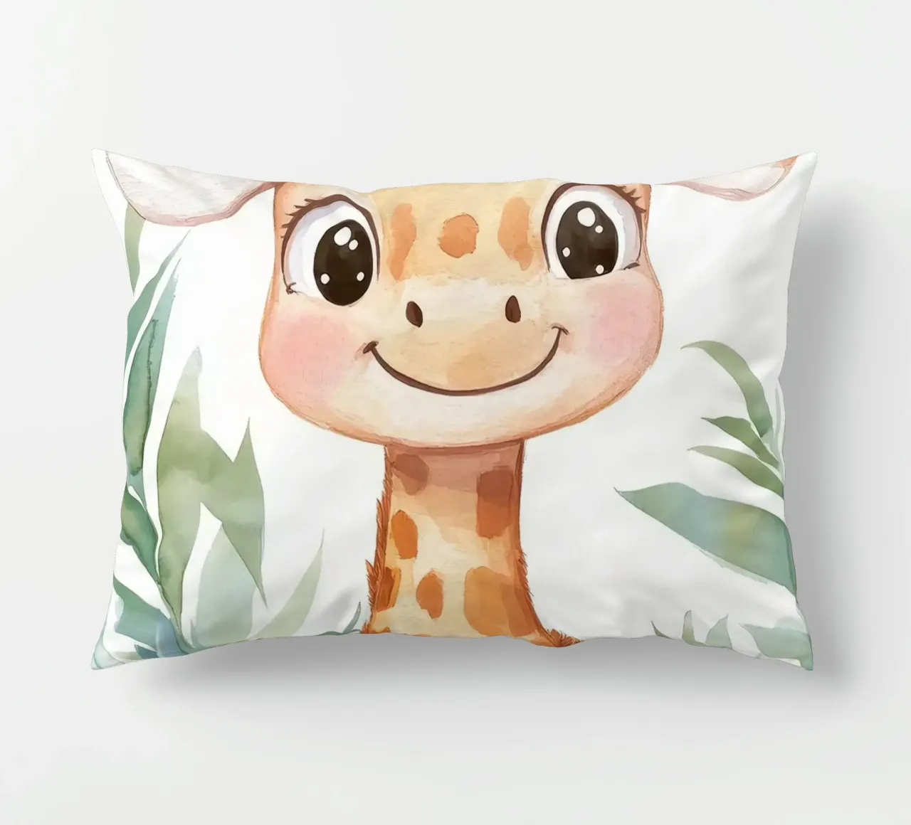 giraffa foglie fogliame sorridente cartone animato cuscino da Thomas Weber