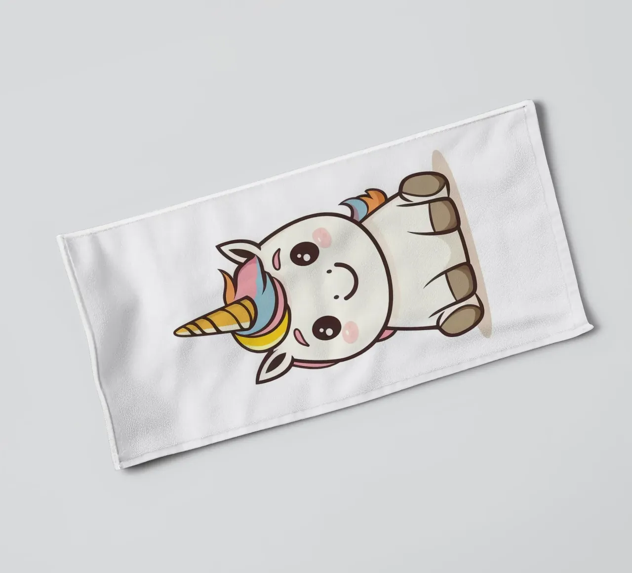 Einhorn Regenbogen Horn niedlich Cartoon Handtuch von Thomas Weber