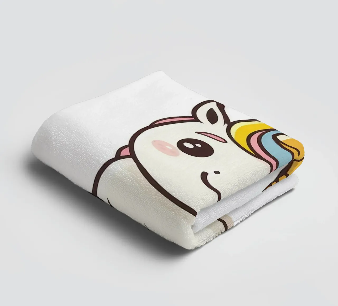 Einhorn Regenbogen Horn niedlich Cartoon Handtuch von Thomas Weber