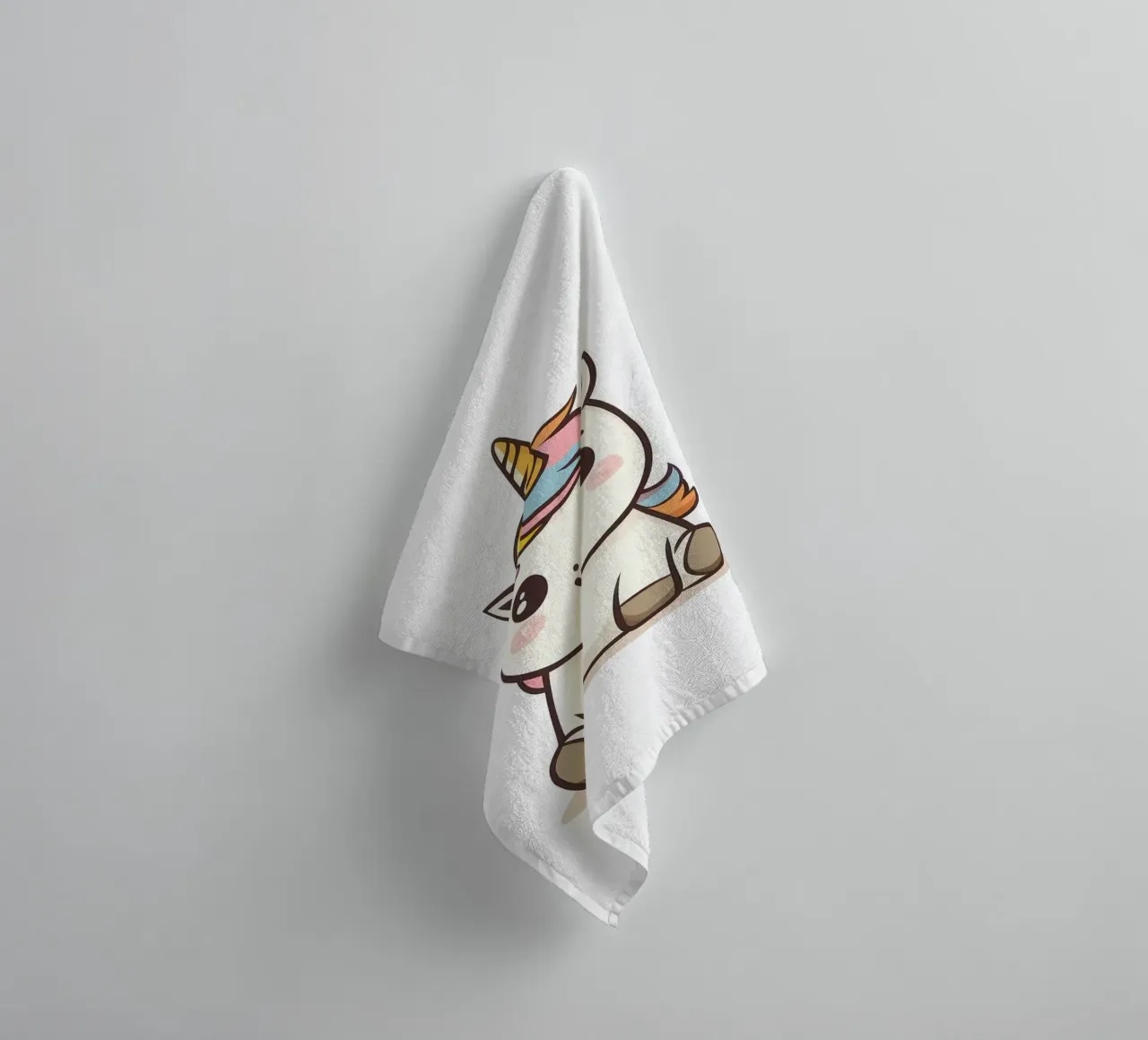 Einhorn Regenbogen Horn niedlich Cartoon Handtuch von Thomas Weber