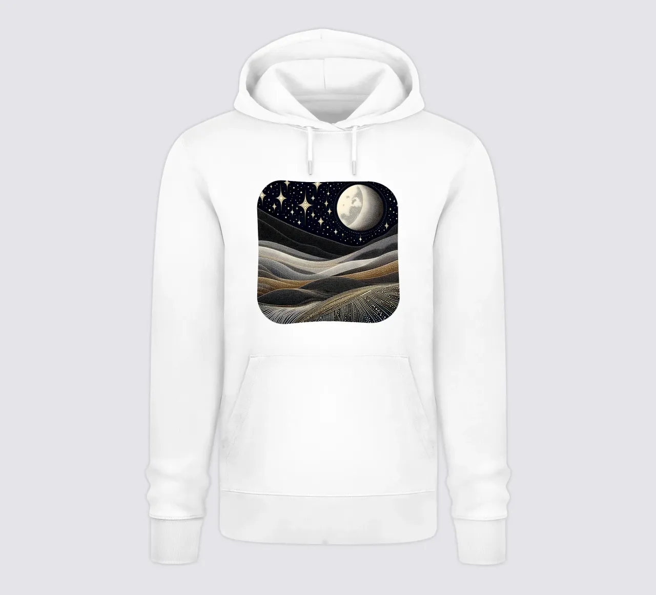 Notte stellata Luna Argento Oro felpa con cappuccio da SilverPegasus