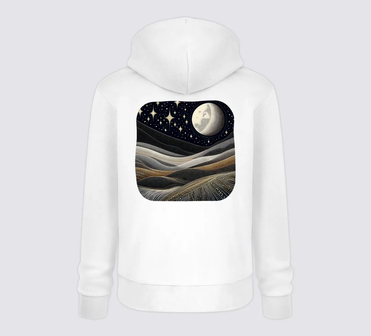 Notte stellata Luna Argento Oro felpa con cappuccio da SilverPegasus