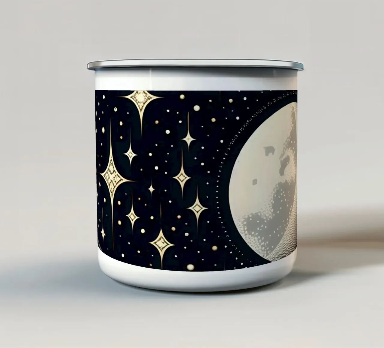 Notte stellata Luna Argento Oro tazza in smalto da SilverPegasus