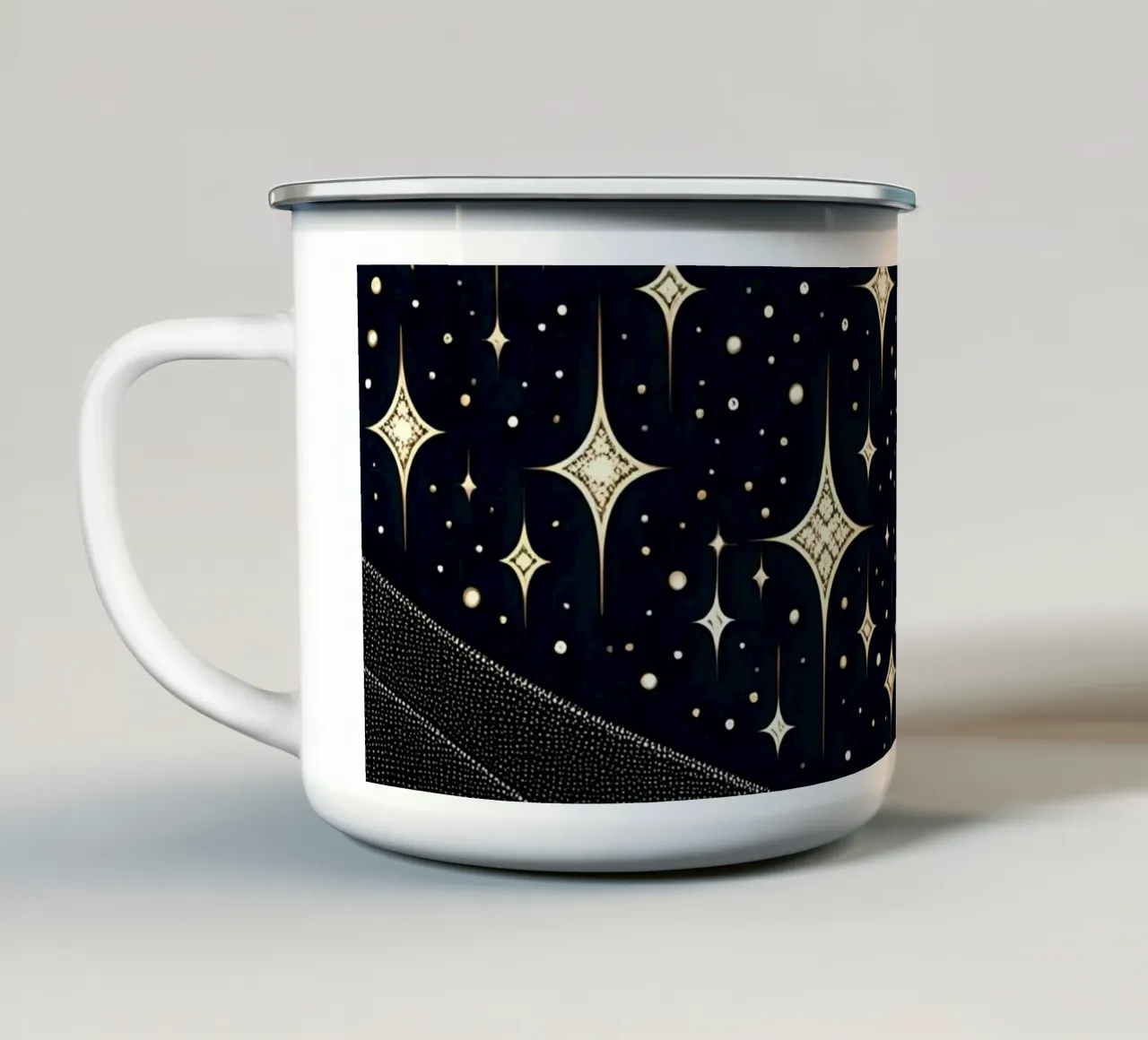 Notte stellata Luna Argento Oro tazza in smalto da SilverPegasus