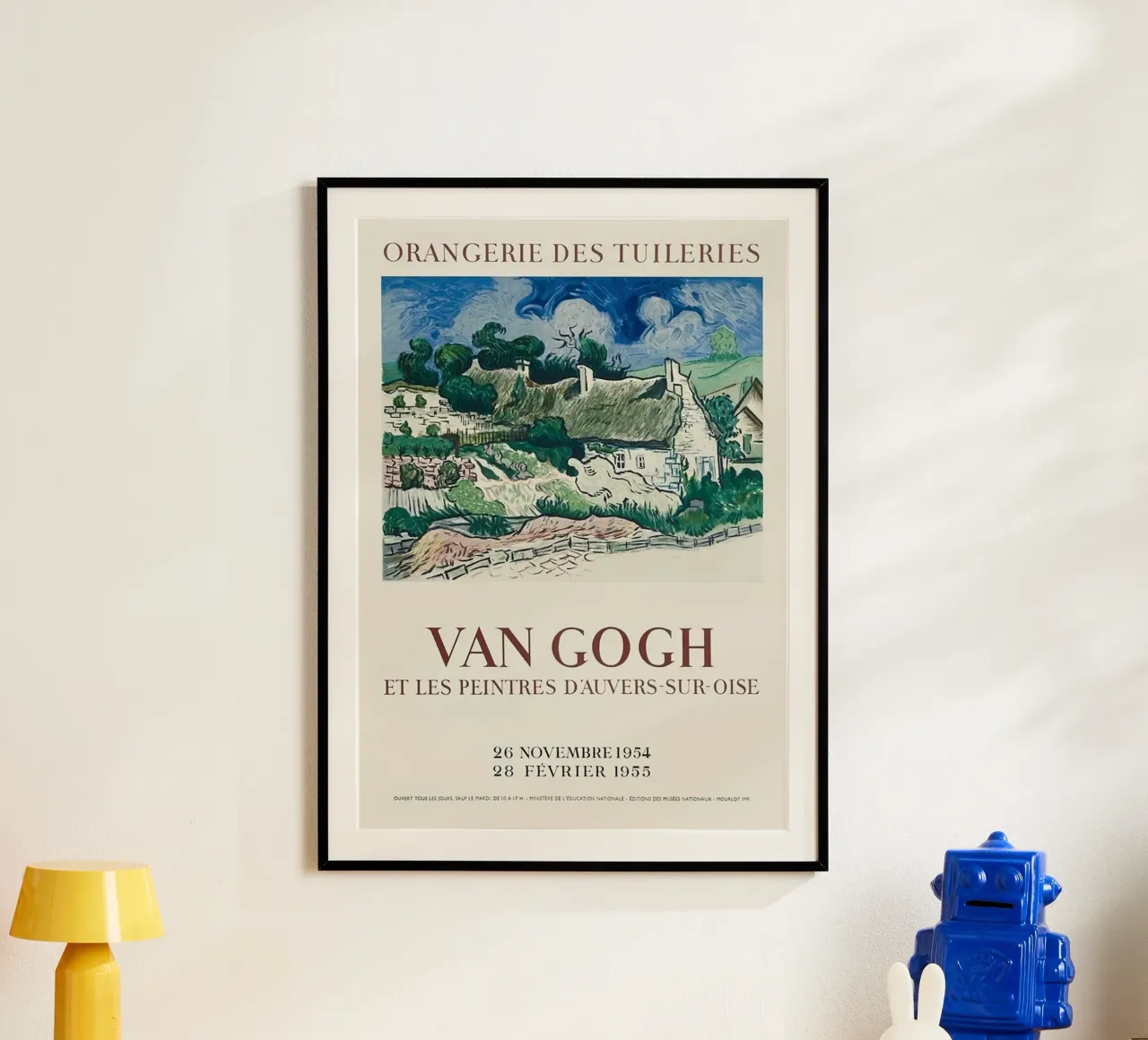 scena rurale con capanne di paglia poster con telaio in plastica da Piper Shop Oke