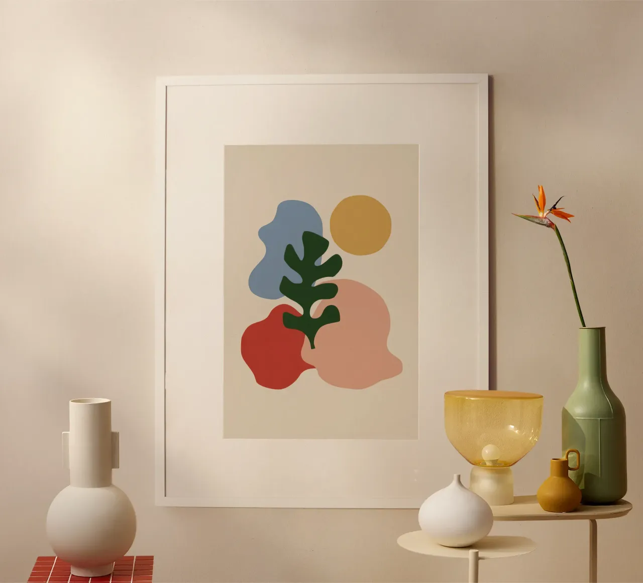 Equilibrio botanico terrestre poster con telaio in legno da Autumn Season