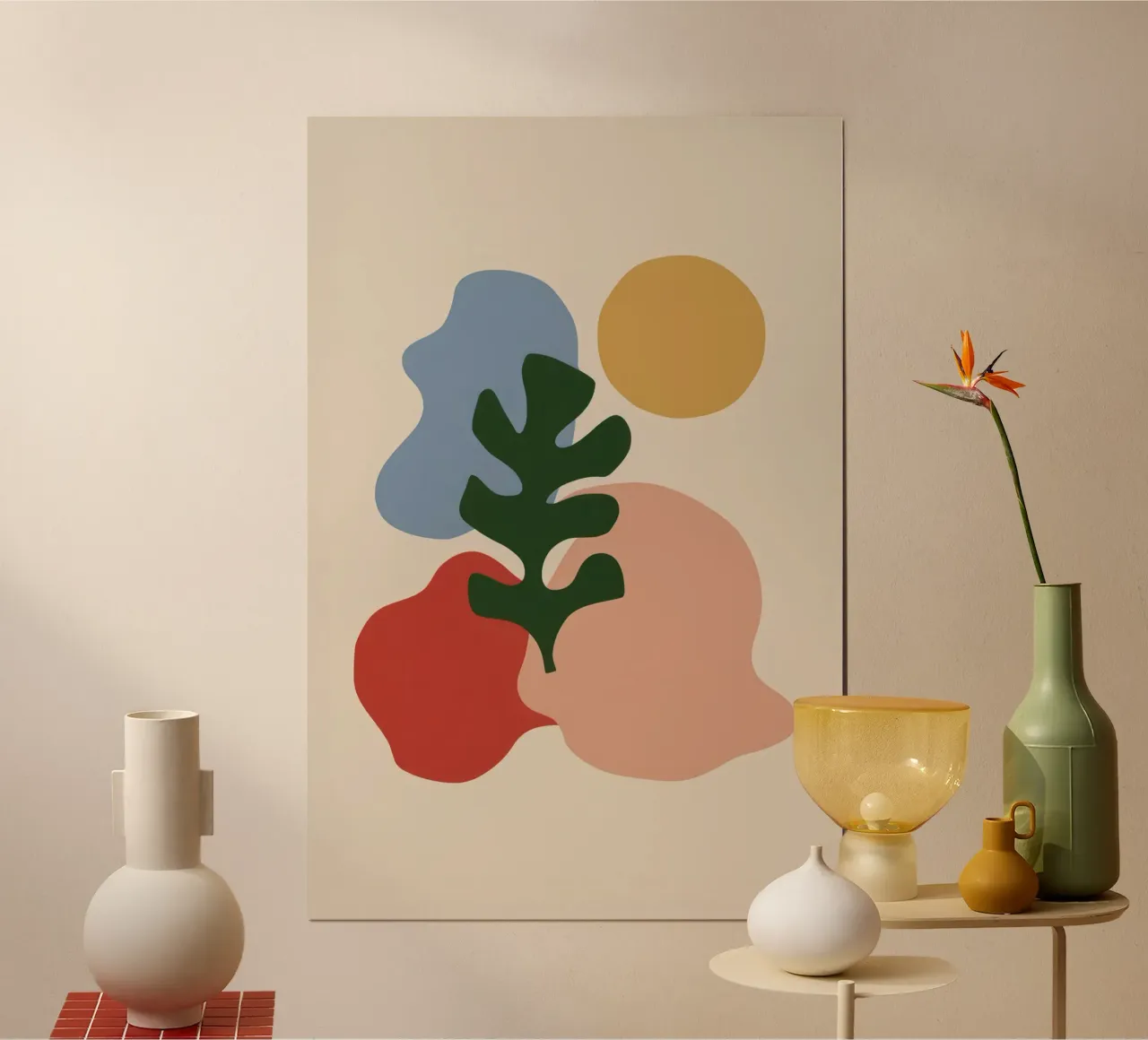 Equilibrio botanico terrestre poster con telaio in legno da Autumn Season