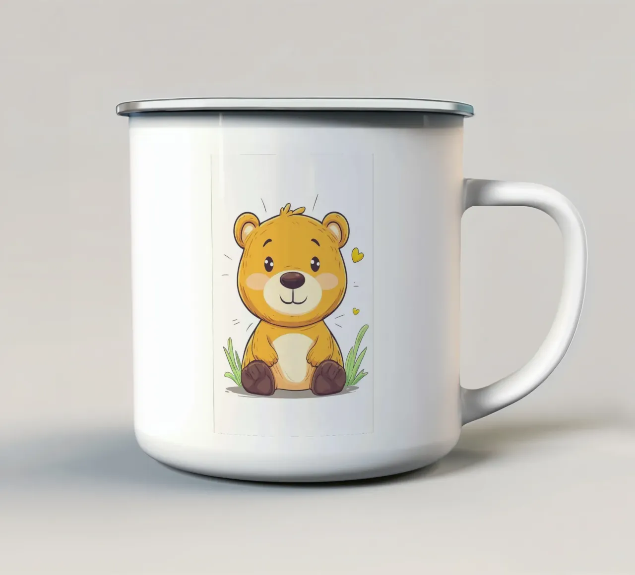 orso animale cartone animato carino sorridente tazza in smalto da Thomas Weber