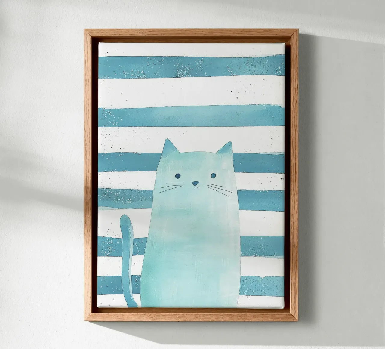 gatto a strisce baffi coda orecchie occhi tela con Cornice a cassetta da Thomas Weber