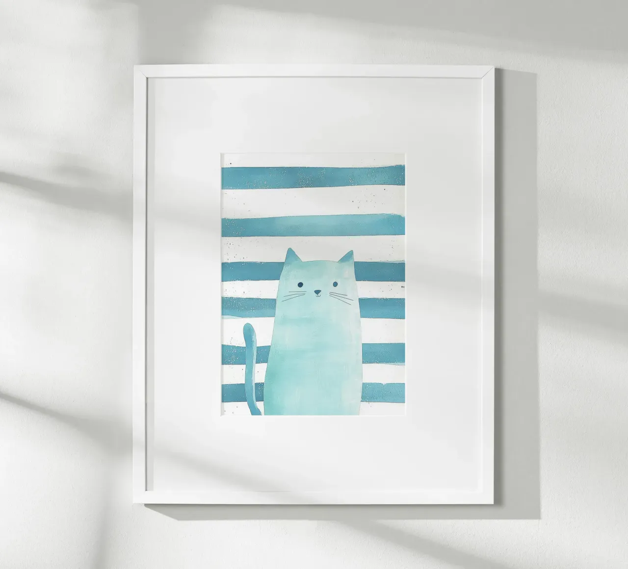 gatto a strisce baffi coda orecchie occhi poster con telaio in alluminio da Thomas Weber
