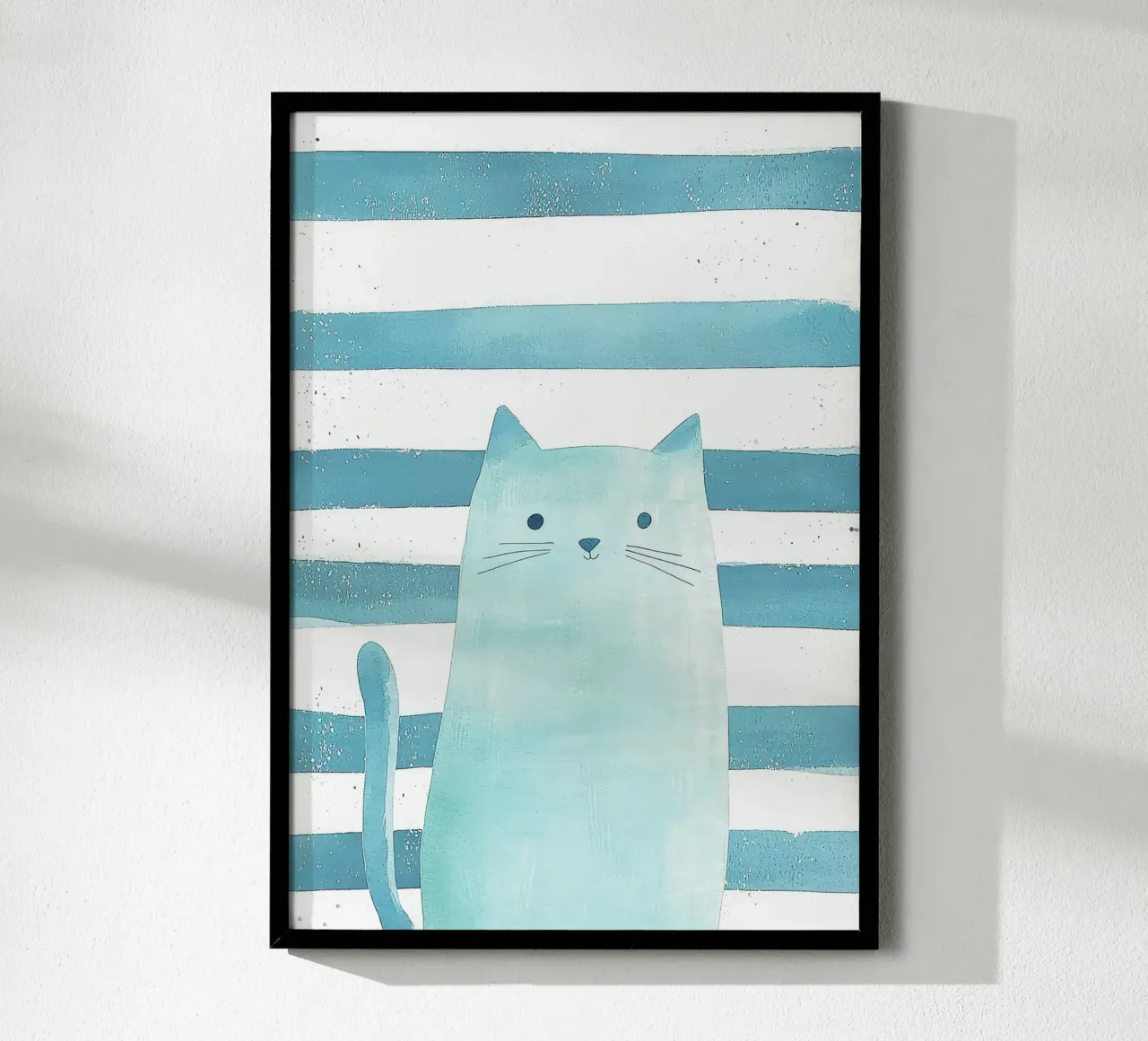 gatto a strisce baffi coda orecchie occhi poster con telaio in alluminio da Thomas Weber