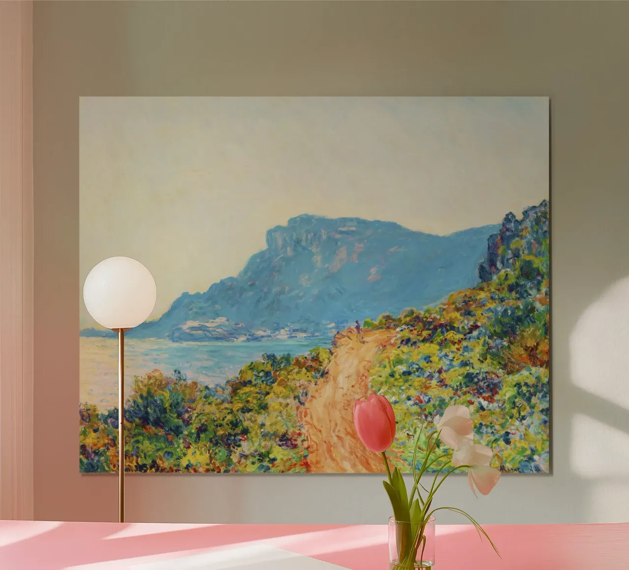 La Corniche presso Monaco (1884) di Claude Monet poster con telaio in plastica da Classic Art Prints