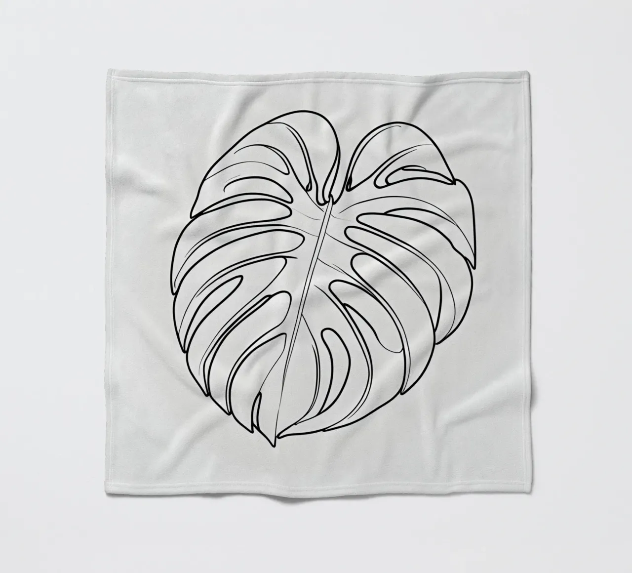 Monstera - Stile lineare coperta in pile da Botanical Gallery