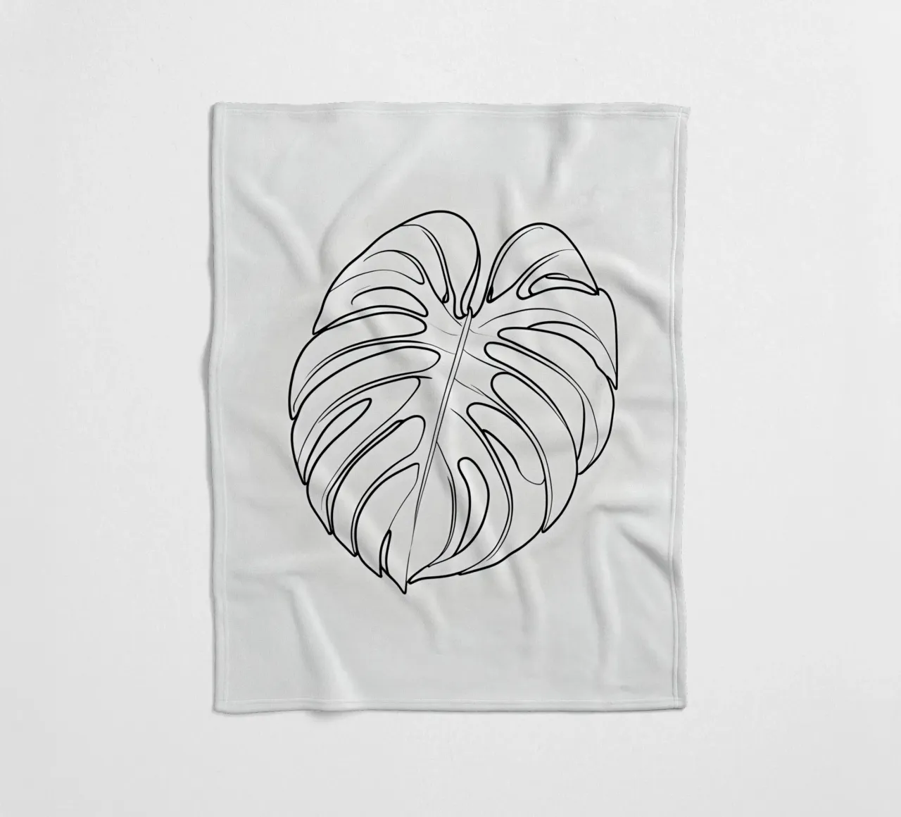 Monstera - Stile lineare coperta in pile da Botanical Gallery