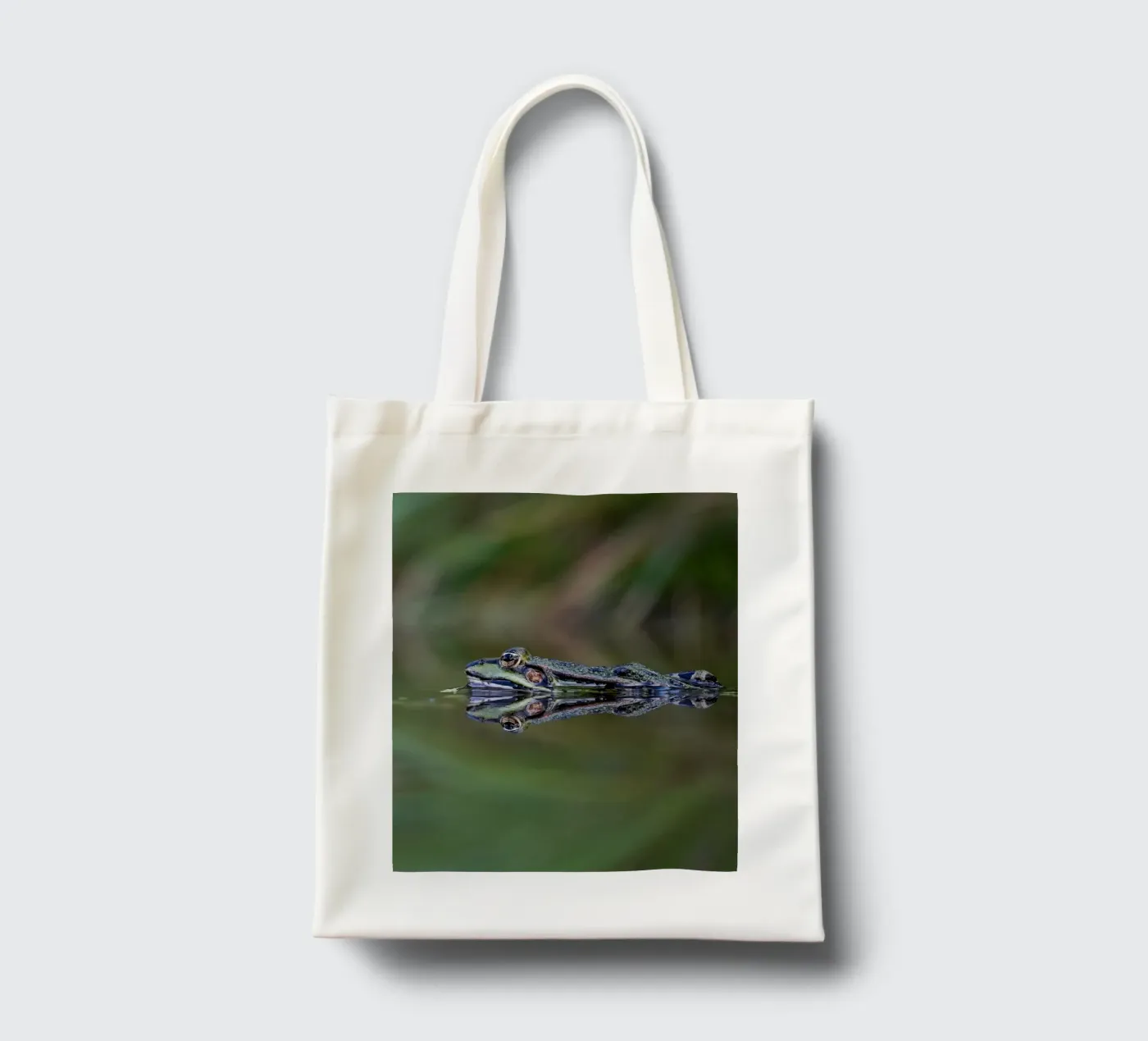 Frog reflection tote bag by Tom's Wildlife