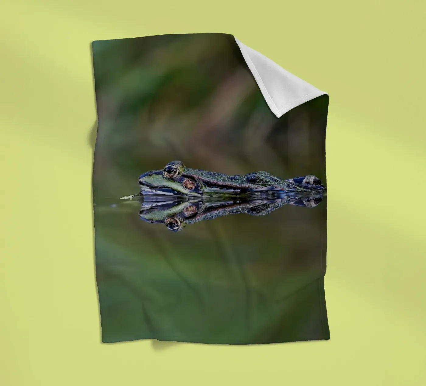 Frog reflection fleece blanket by Tom's Wildlife